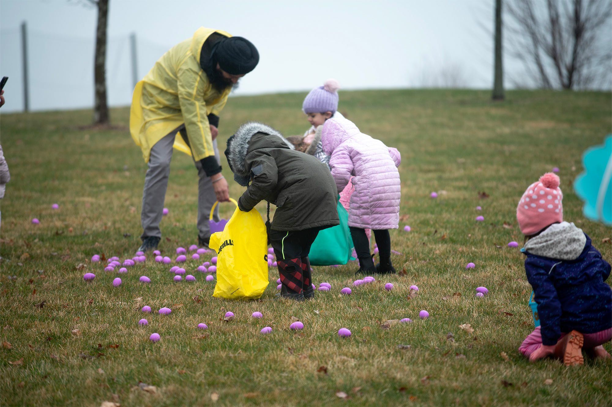Children searching for eggs at the WFCU Easter Egg Drop