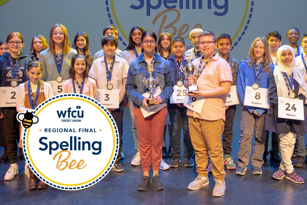 Spelling Bee Champions on Stage