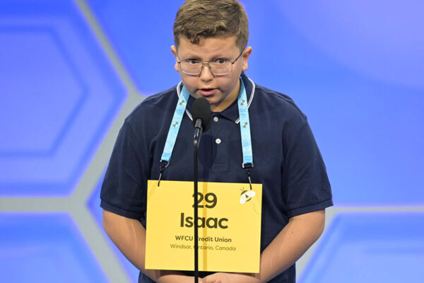 05/28/2024
Speller 29 Isaac Brogan of "Windsor, Ontario", Canada, representing WFCU Credit Union, competes in the Preliminaries of the 2024 Scripps National Spelling Bee in National Harbor, MD, on Tuesday, May 28, 2024. 
ph: Craig Hudson / Scripps National Spelling Bee.