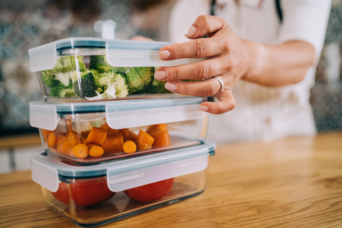 Pre-Cut Vegetables in Tupperware