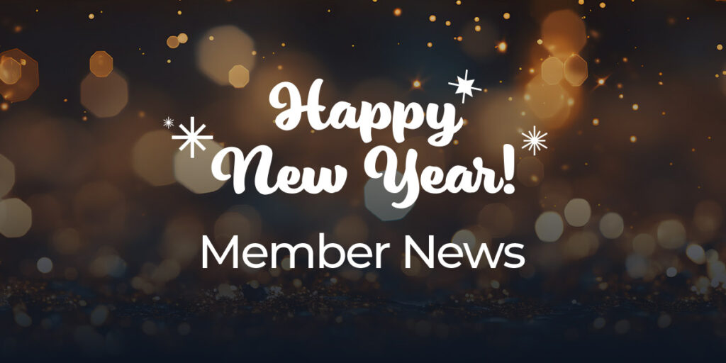 Happy New Year Text on dark celebratory background
