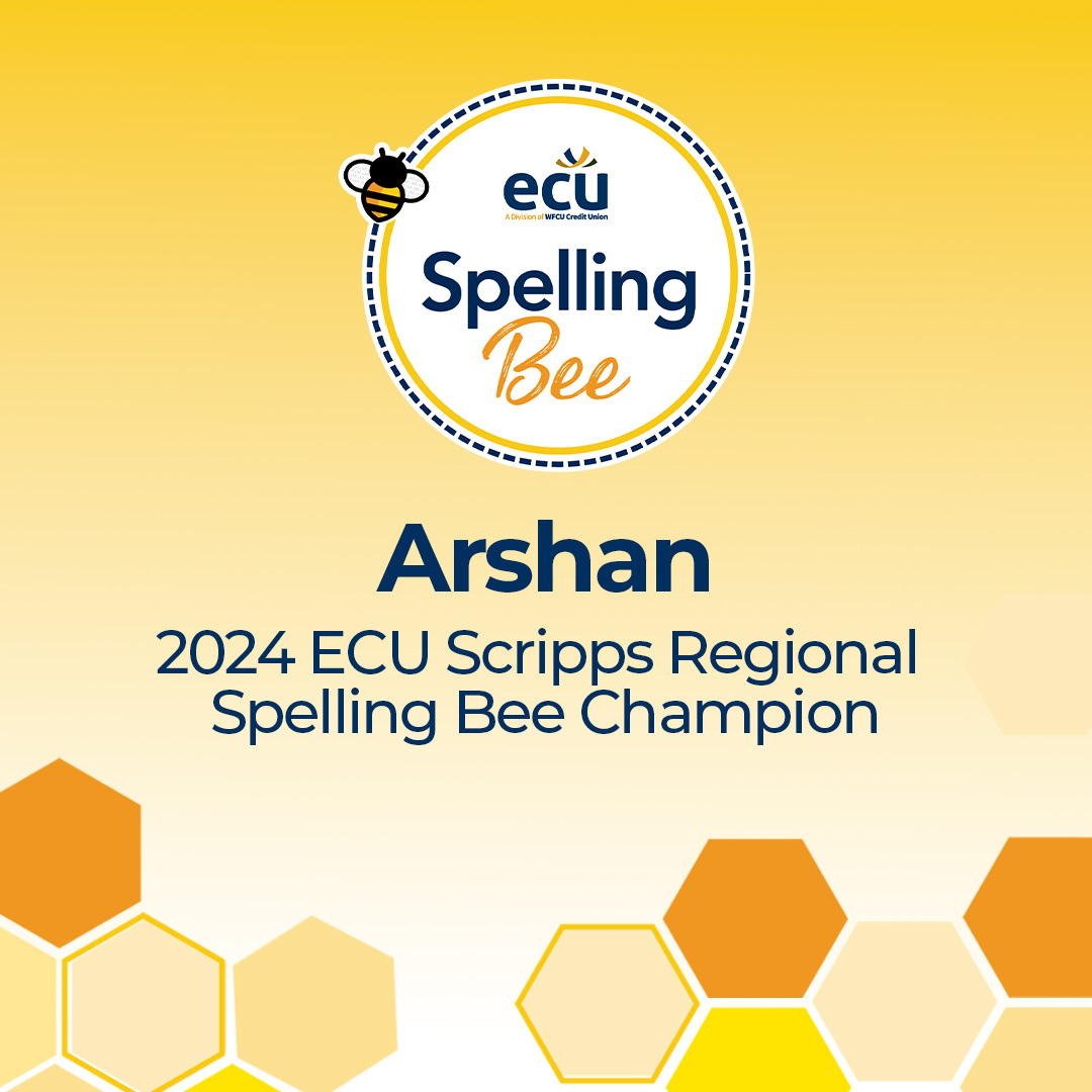 Spelling Bee Champion Arshan Graphic